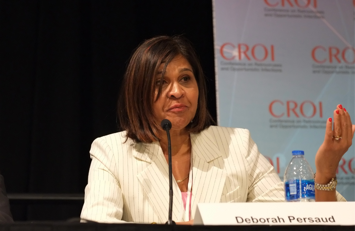 Dr Deborah Persaud at CROI 2024. Photo by Roger Pebody.
