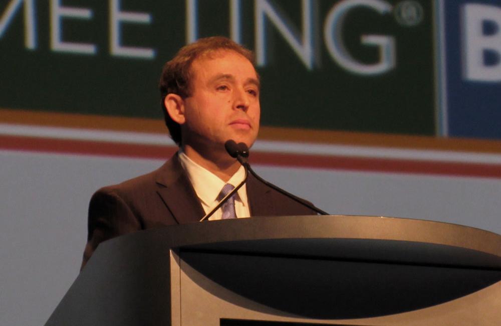 Stephen Pianko, speaking at the American Association for the Study of Liver Diseases (AASLD) Liver Meeting. Photo by Liz Highleyman, hivandhepatitis.com.