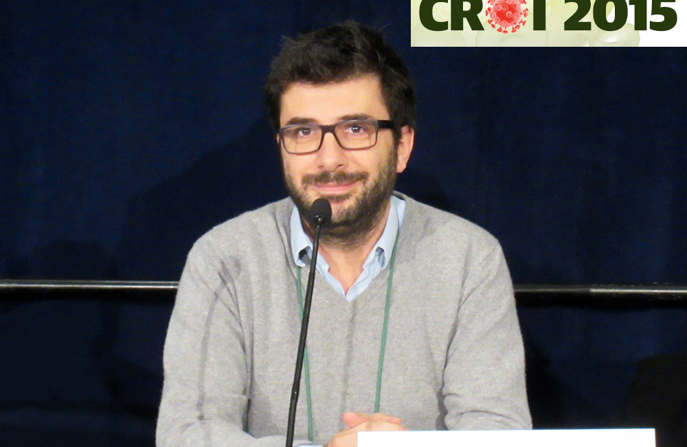 David Maman presenting at CROI 2015. Photo by Liz Highleyman, hivandhepatitis.com