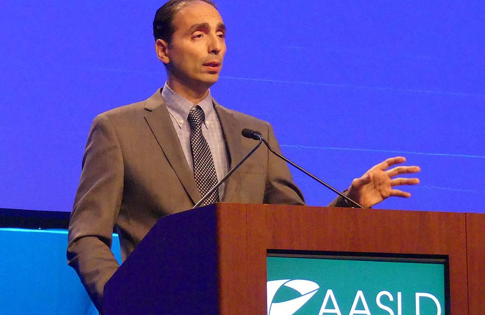 George Iaonnou presenting at The Liver Meeting 2017. Photo by Liz Highleyman, hivandhepatitis.com