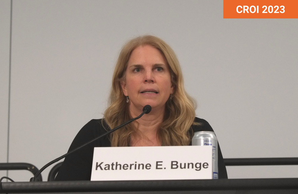 Dr Katherine Bunge at CROI 2023. 