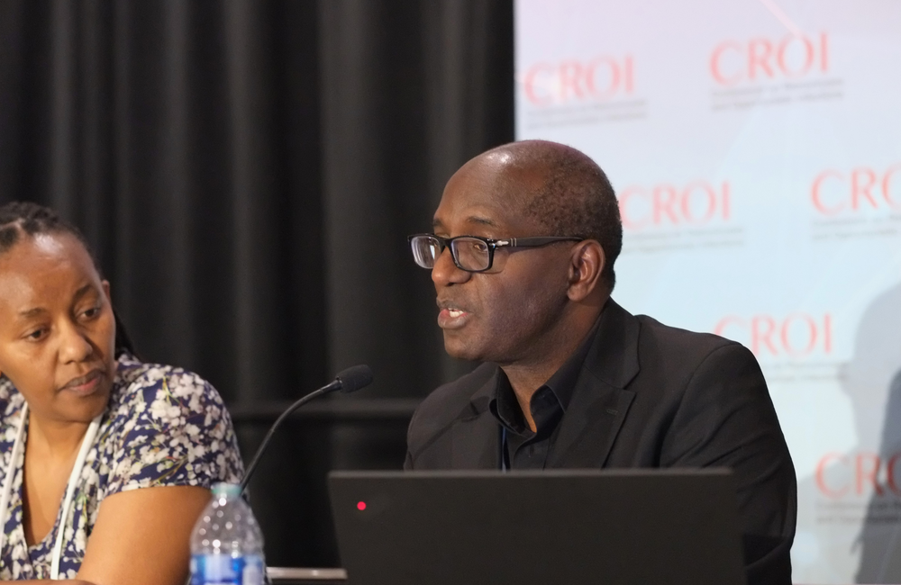 Dr Moses Kamya, lead researcher on the study on PrEP choices in Africa, at CROI 2024. Photo by Roger Pebody.
