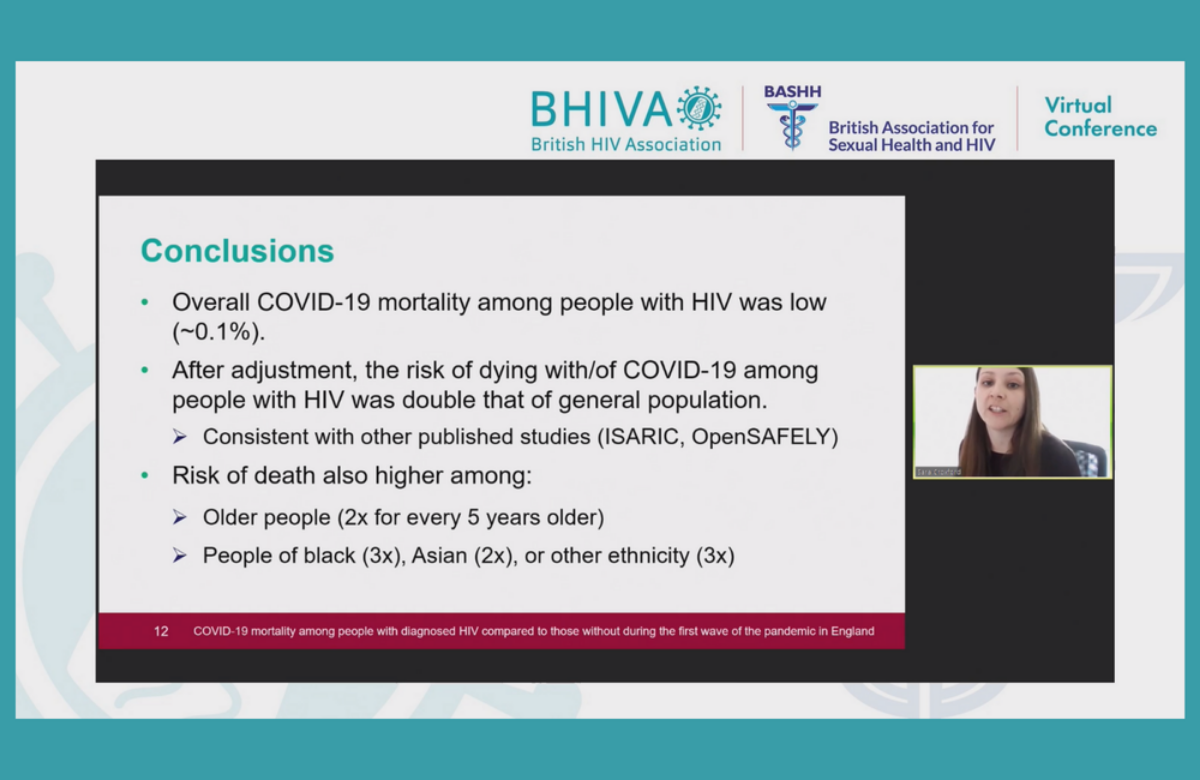 Dr Stuart Flanagan (left) presenting results from the Bloomsbury Clinic at the 2021 BHIVA/BASHH conference.