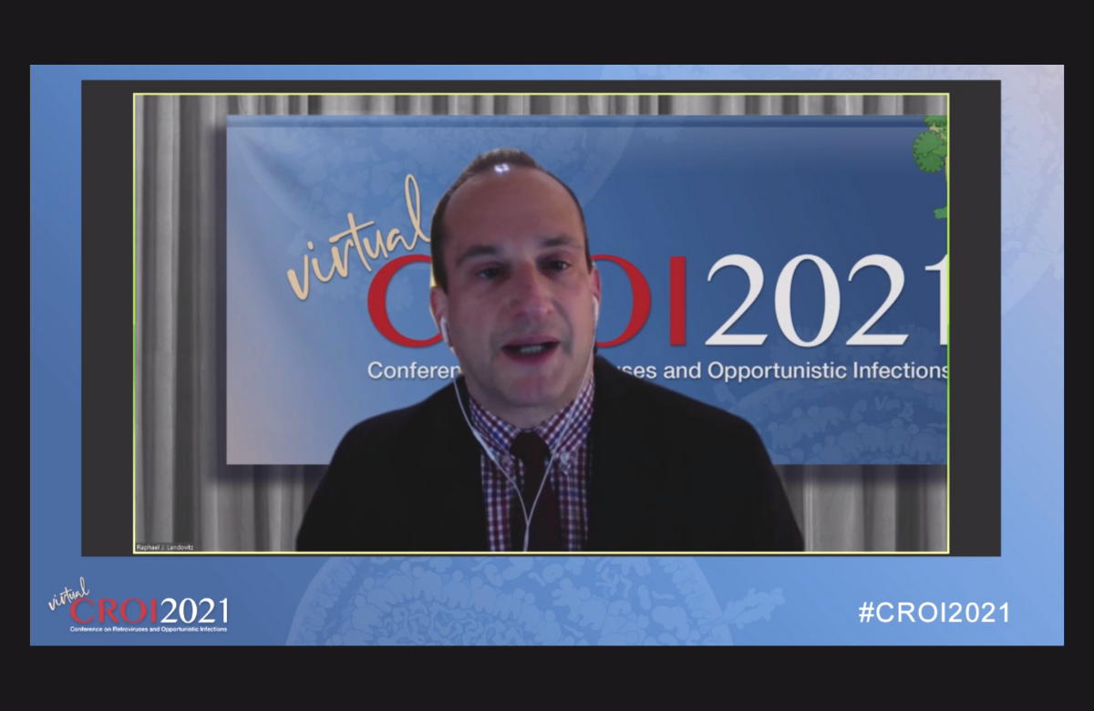  Il prof. Raphael Landovitz durante il suo intervento a CROI 2021.