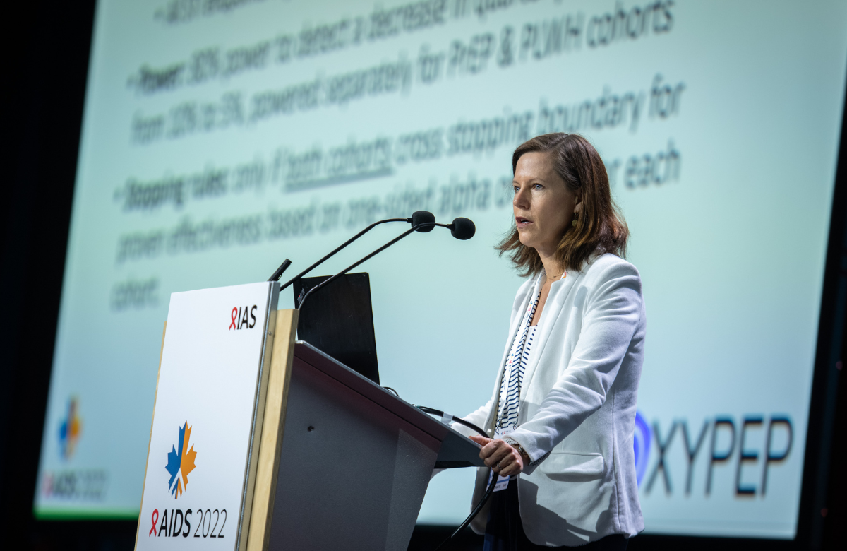 Professeur Annie Luetkemeyer à AIDS 2022. Photo©Steve Forrest/Workers’ Photos/IAS