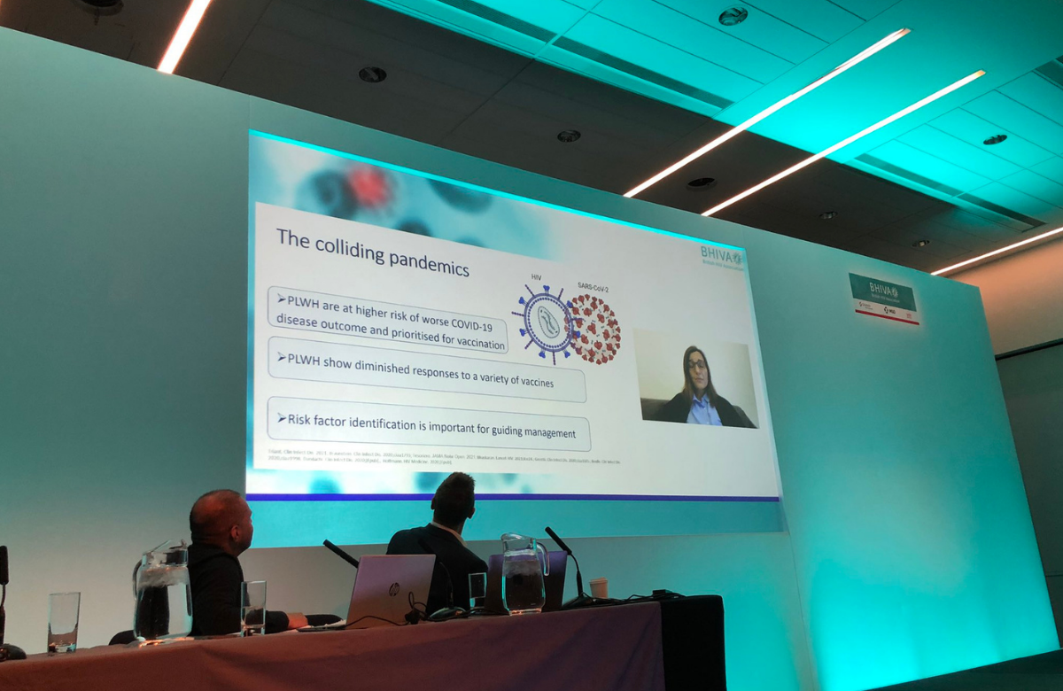 Dr Dimitra Peppa presenting to BHIVA 2022. Image: @tristanjbarber