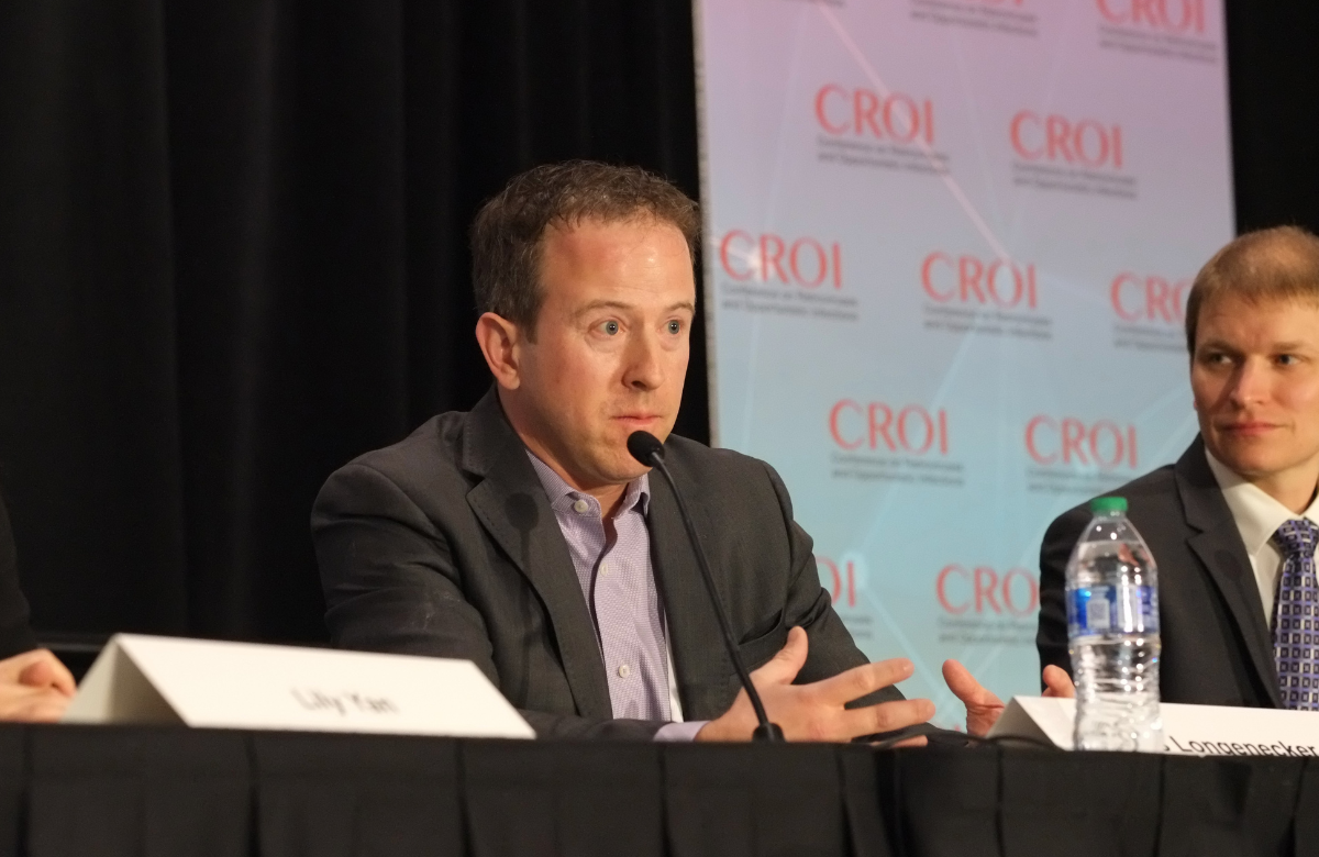 Dr Chris Longenecker at CROI 2024. Photo by Roger Pebody.