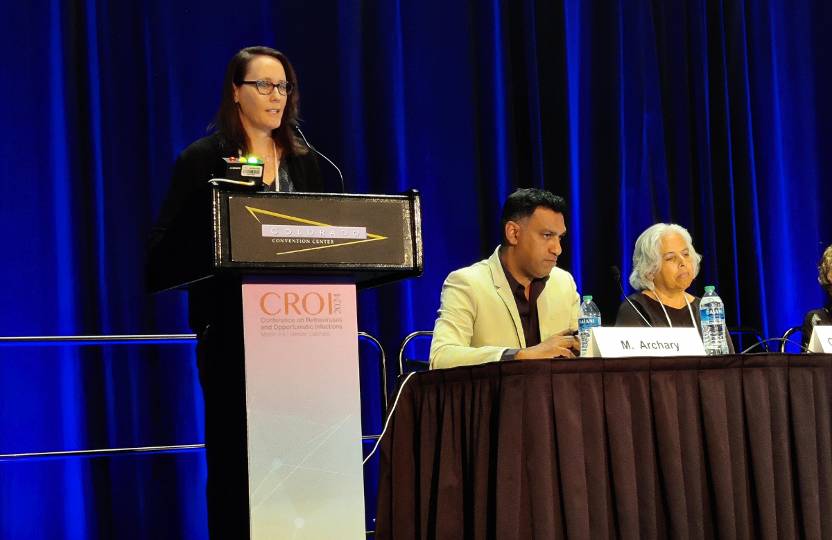 Professor Risa Hoffman at CROI 2024. Photo by Roger Pebody.