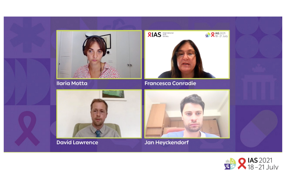 Dr David Lawrence (bottom left) presenting to IAS 2021.