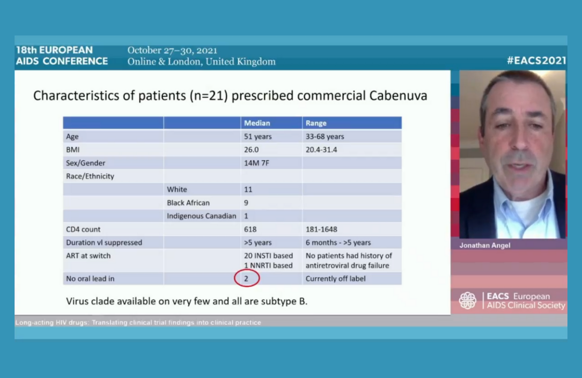 Le Dr Jonathan Angel lors de sa présentation à EACS 2021.