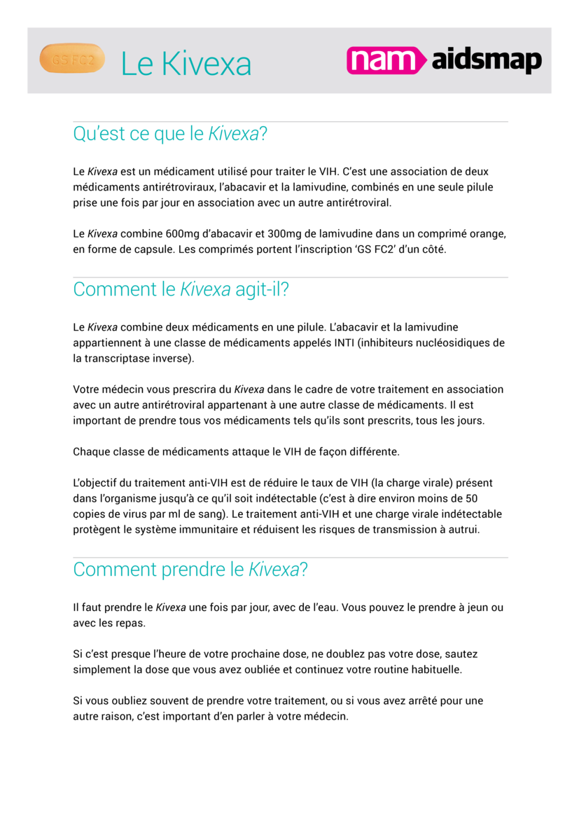 Le Kivexa | aidsmap