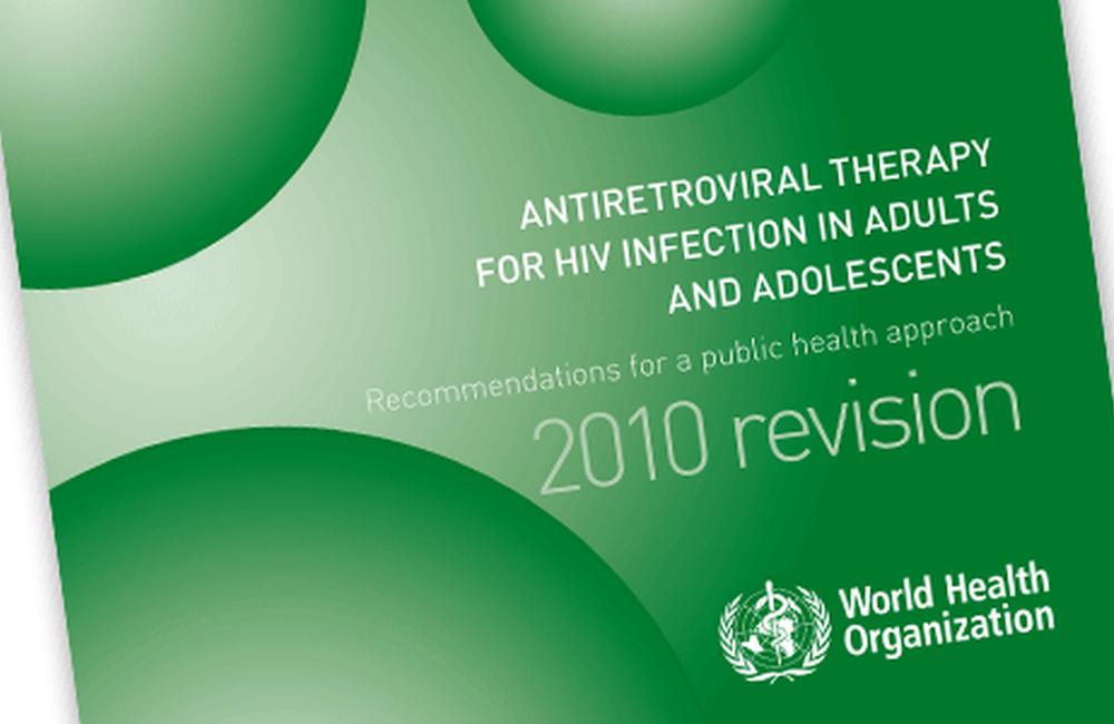 Cover of the WHO guidelines: Antiretroviral therapy for HIV infection in adults and adolescents.