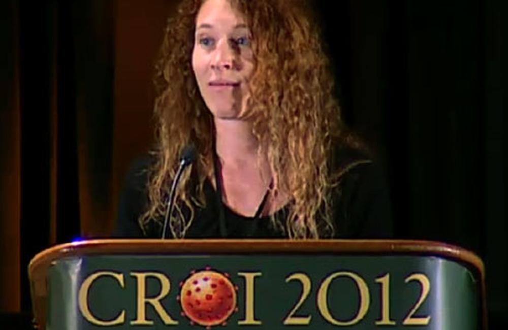 Alison Abraham presenting at CROI. (http://retroconference.org)