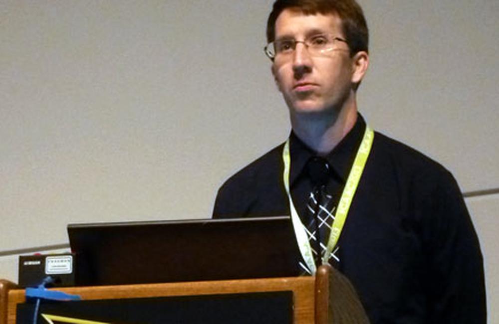Scott Sutton, from the Dorn Veterans Administration Medical Center and the University of South Carolina, speaking at ICAAC 2013.