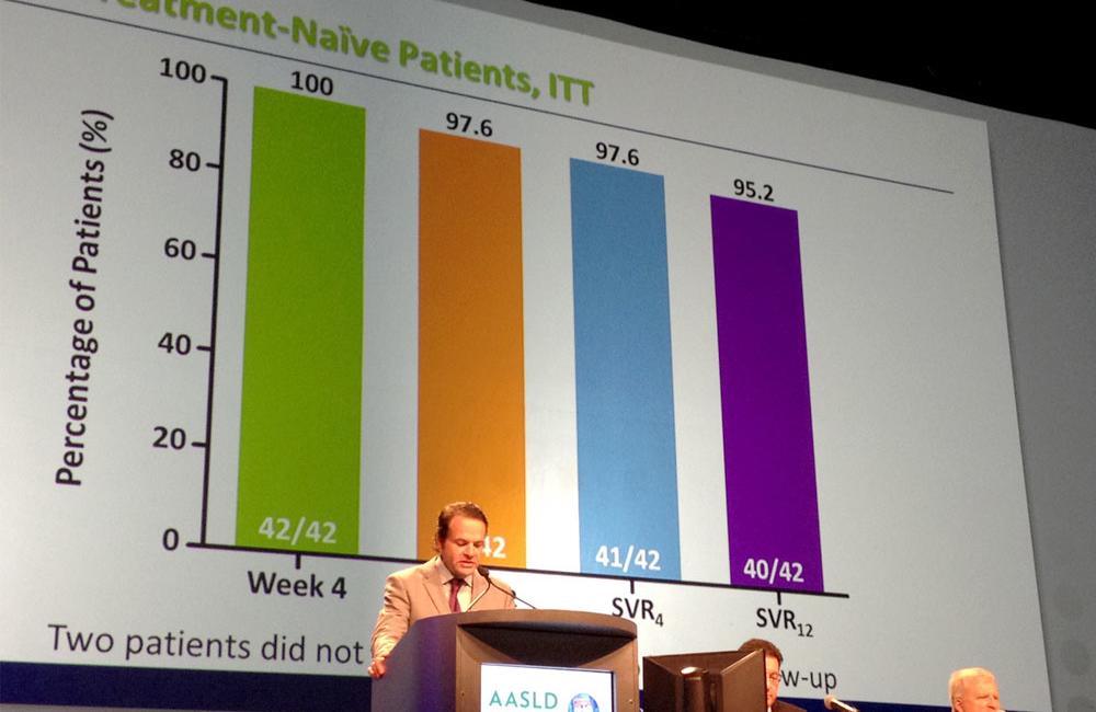 Eric Lawitz, of the Texas Liver Institute, speaking at The Liver Meeting 2013. Photo by Liz Highleyman, hivandhepatitis.com