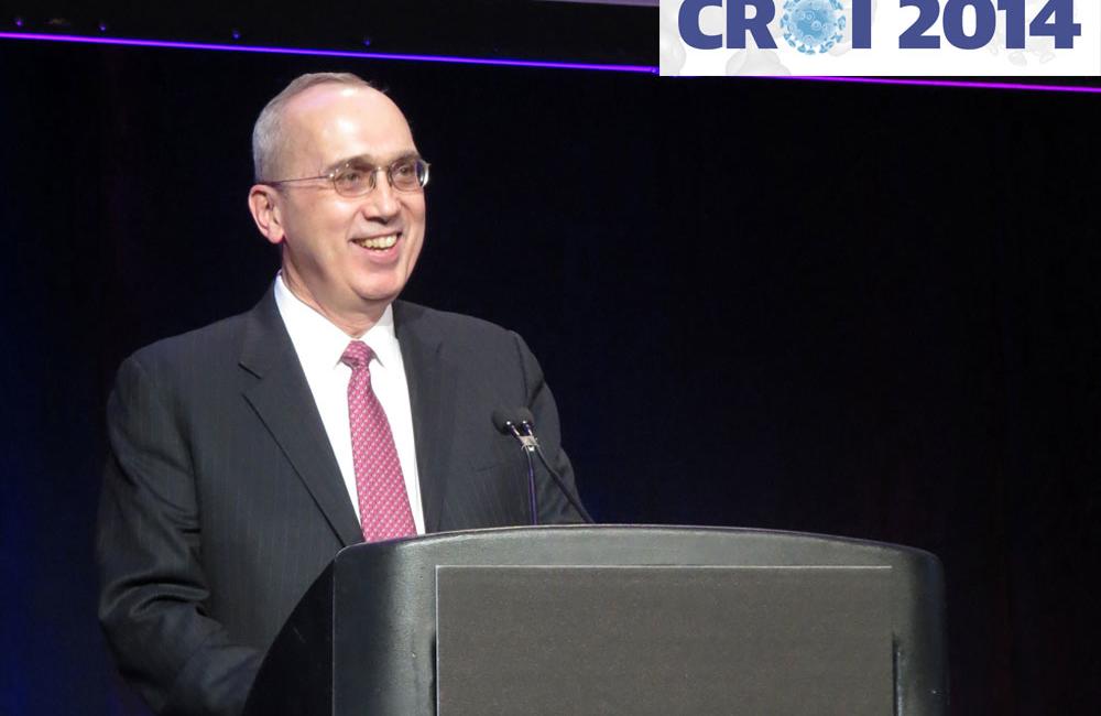 Douglas Dieterich, presenting at CROI 2014. Photo by Liz Highleyman, hivandhepatitis.com.