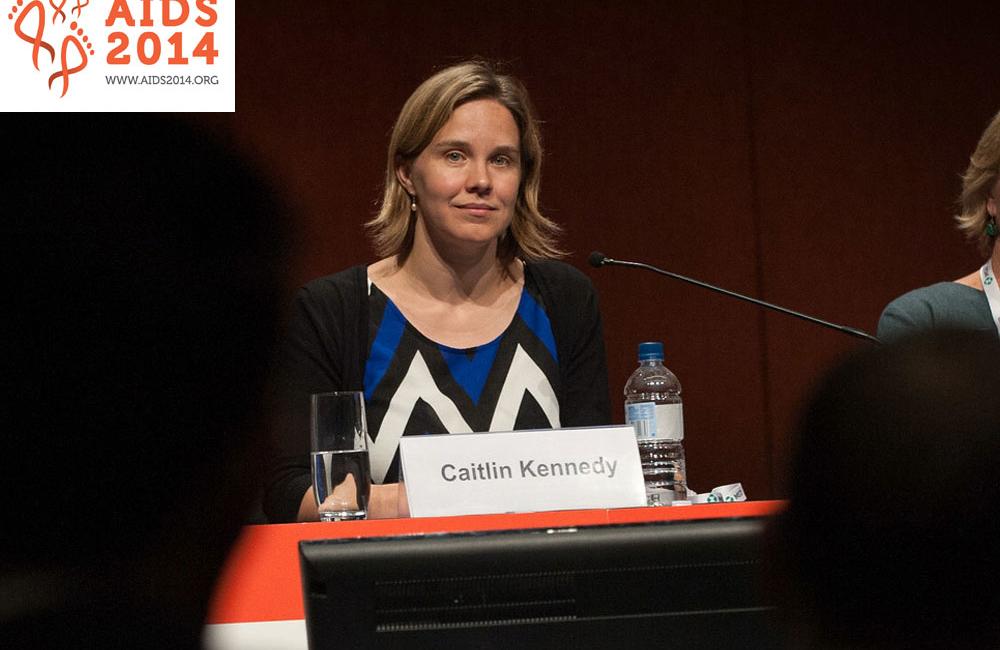 Caitlin Kennedy, from Johns Hopkins University, speaking at AIDS 2014. Photo: International AIDS Society/Steve Forrest.
