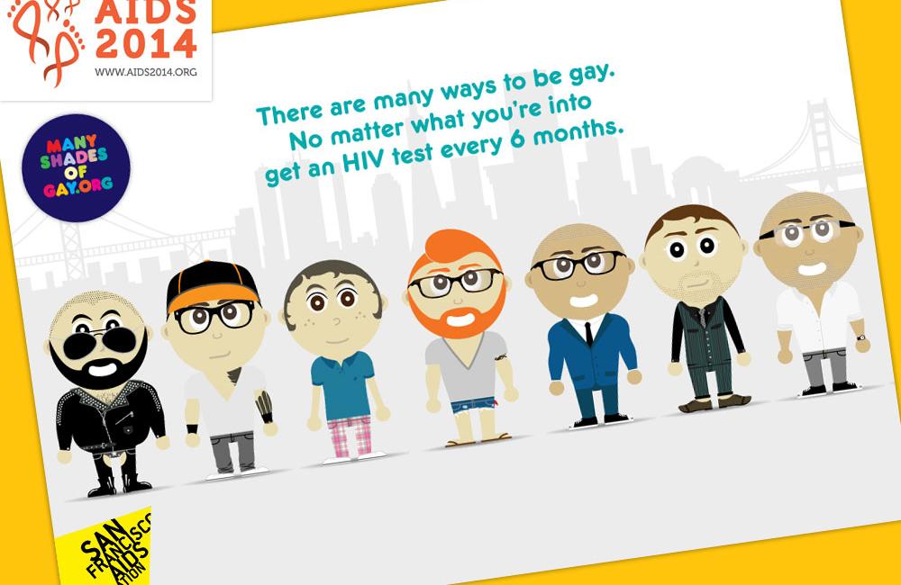 Image from San Francisco AIDS Foundation's <i>Many Shades of Gay</i> HIV testing campaign.