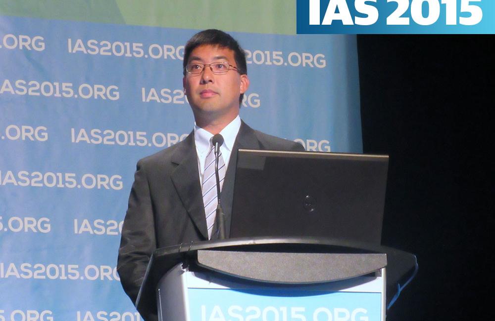 Carey Hwang at IAS 2015. Photo by Liz Highleyman, hivandhepatitis.com