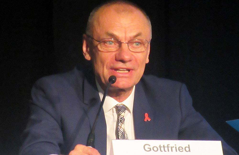 Gottfried Hirnschall, director of WHO's Department of HIV/AIDS. Photo by Liz Highleyman, hivandhepatitis.com