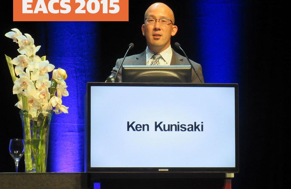 Ken Kunisaki, presenting at EACS 2015. Photo by Liz Highleyman, hivandhepatitis.com