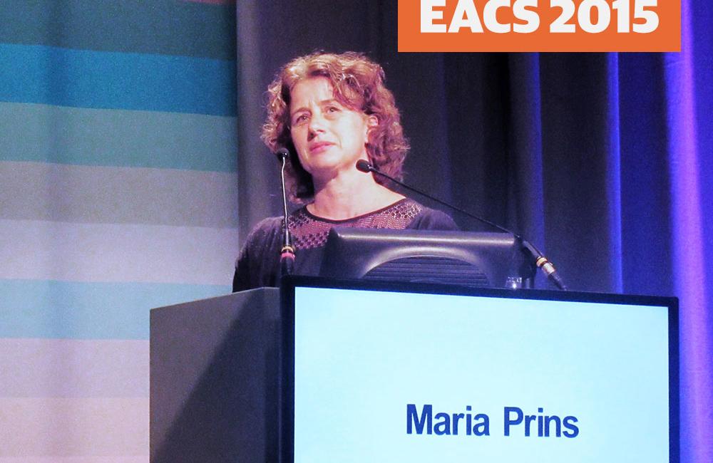 Maria Prins, presenting at EACS 2015. Photo by Liz Highleyman, hivandhepatitis.com