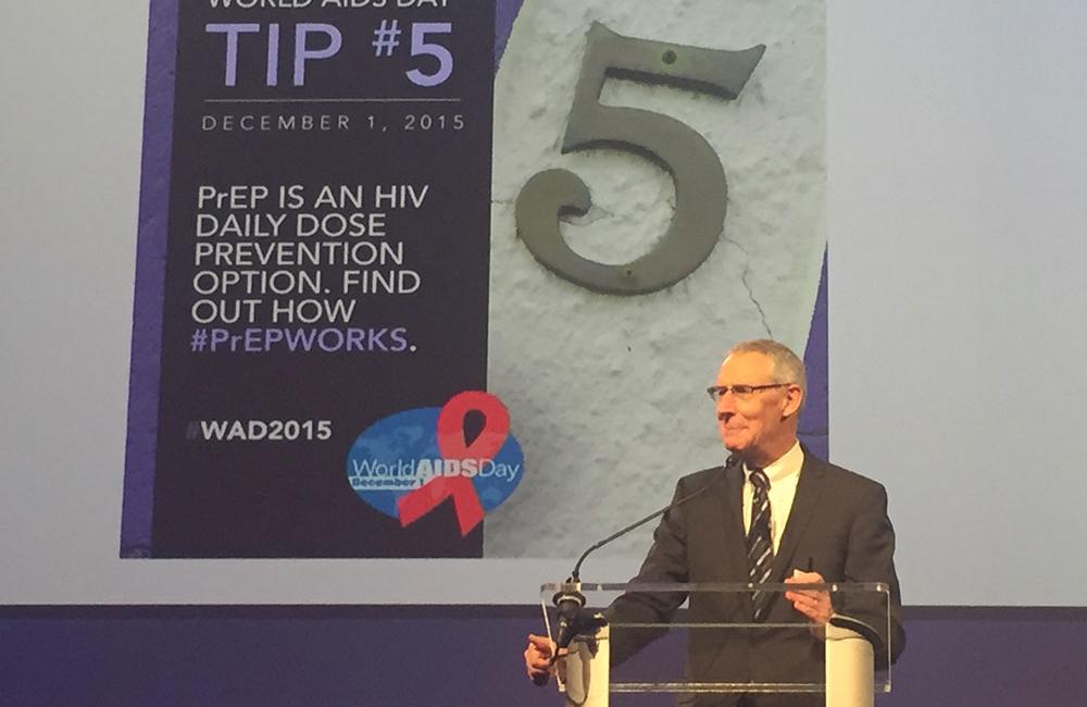 Carl Dieffenbach at the 2015 National HIV Prevention Conference. Photo by Liz Highleyman, hivandhepatitis.com