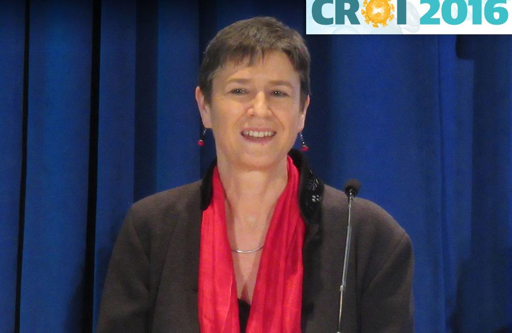 Alison Grant presenting at CROI 2016. Photo by Liz Highleyman, hivandhepatitis.com