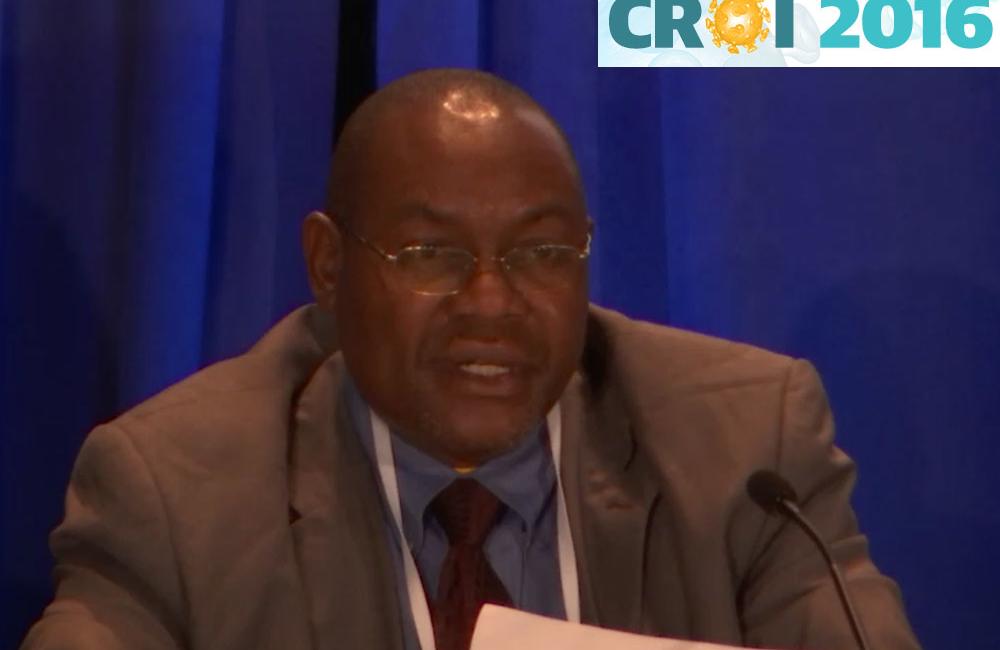 Gideon Amanyire presenting at CROI 2016. Image credit: www.croiwebcasts.org
