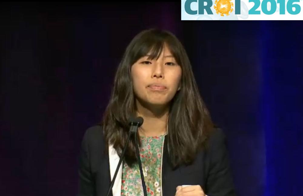 Felicia Chow presenting at CROI 2016. Image credit: www.croiwebcasts.org