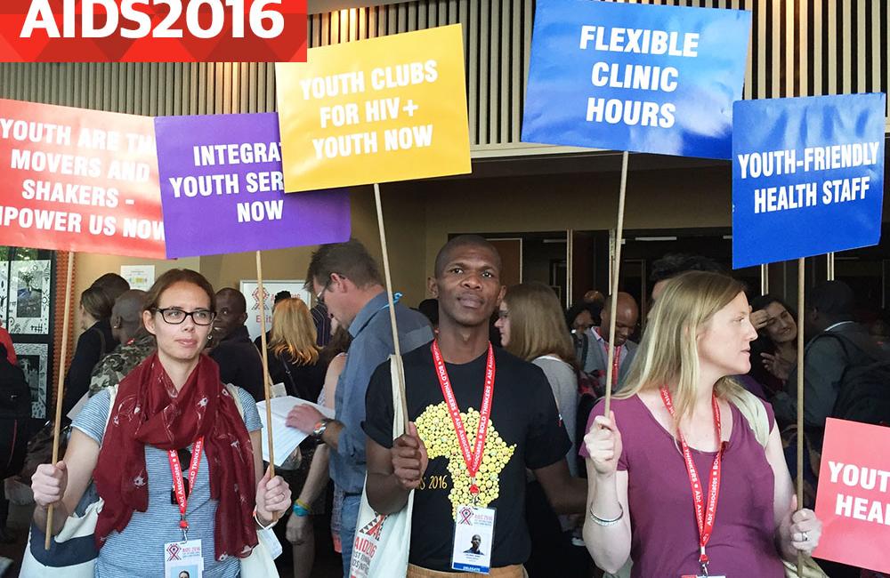 Youth activism at AIDS 2016. Photo by Liz Highleyman, hivandhepatitis.com