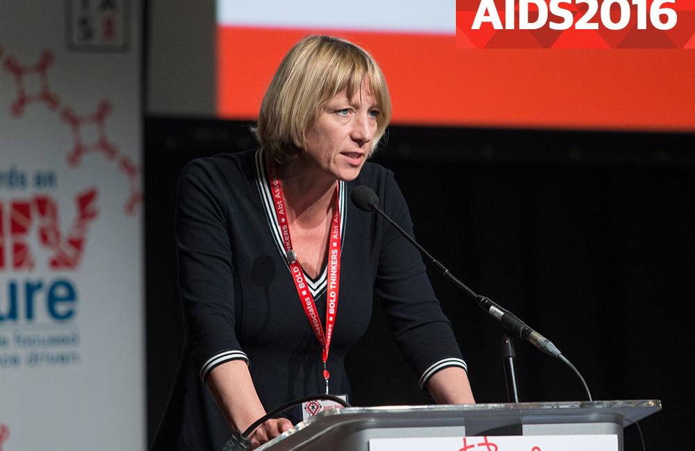 Annemarie Wensing presenting at the Towards a Cure Symposium. Photo©International AIDS Society/Rogan Ward