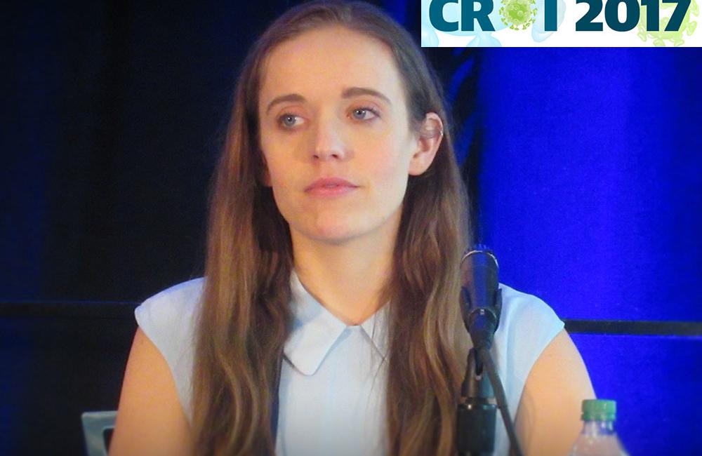 Leah Shepherd at CROI 2017. Photo by Liz Highleyman, hivandhepatitis.com