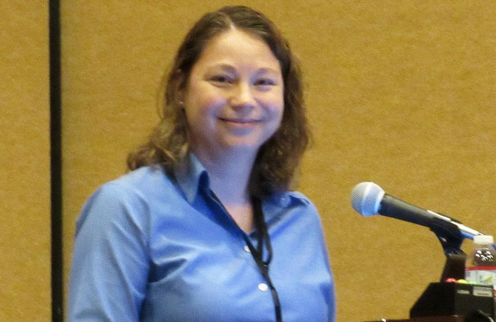 Tanya Mullins at the Pediatric Academic Societies Meeting. Photo by Liz Highleyman, hivandhepatitis.com