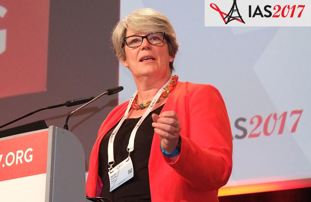 Helen Ayles presenting at IAS 2017. Photo by Roger Pebody, aidsmap.com