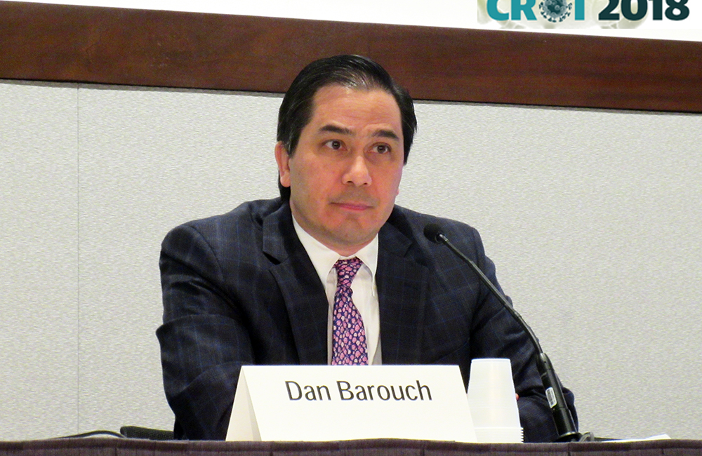 Dan Barouch presenting at CROI 2018. Photo by Liz Highleyman.