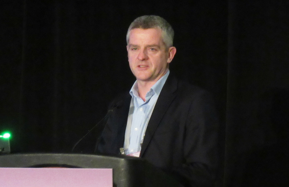 Patrick Mallon at CROI 2018. Photo by Liz Highleyman.