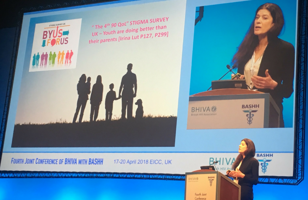 Caroline Foster presenting at the 2018 BHIVA/BASHH conference. Image credit: @erica_pool