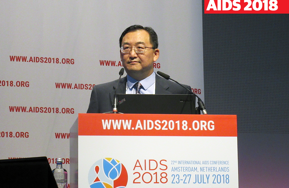 Alan Go at AIDS 2018. Photo by Liz Highleyman.