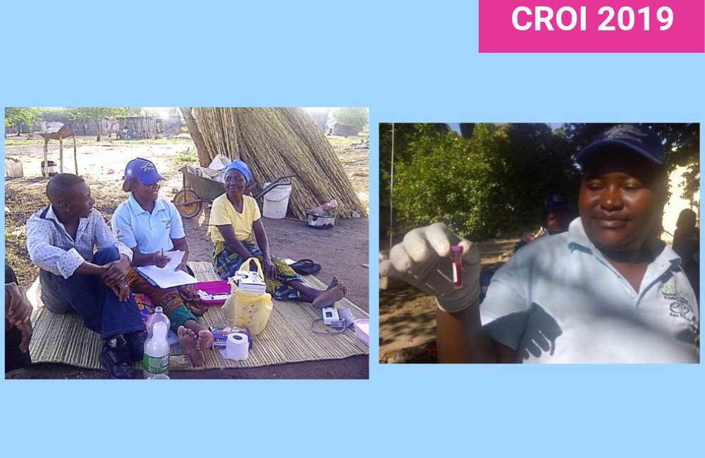 Photos from Duncan MacKellar's presentation at CROI 2019 on the reduction in HIV incidence in Chokwe district, Mozambique.