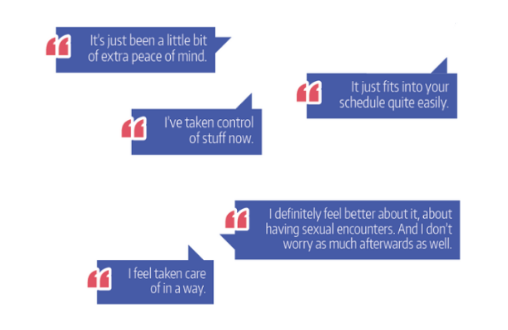 Quotes from the Implementation of HIV PrEP in Scotland infographic.