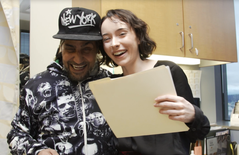 Image: Miguel Ortiz, who's enrolled in the Max Clinic, and Courtney Large, non-medical case manager at the Max Clinic.