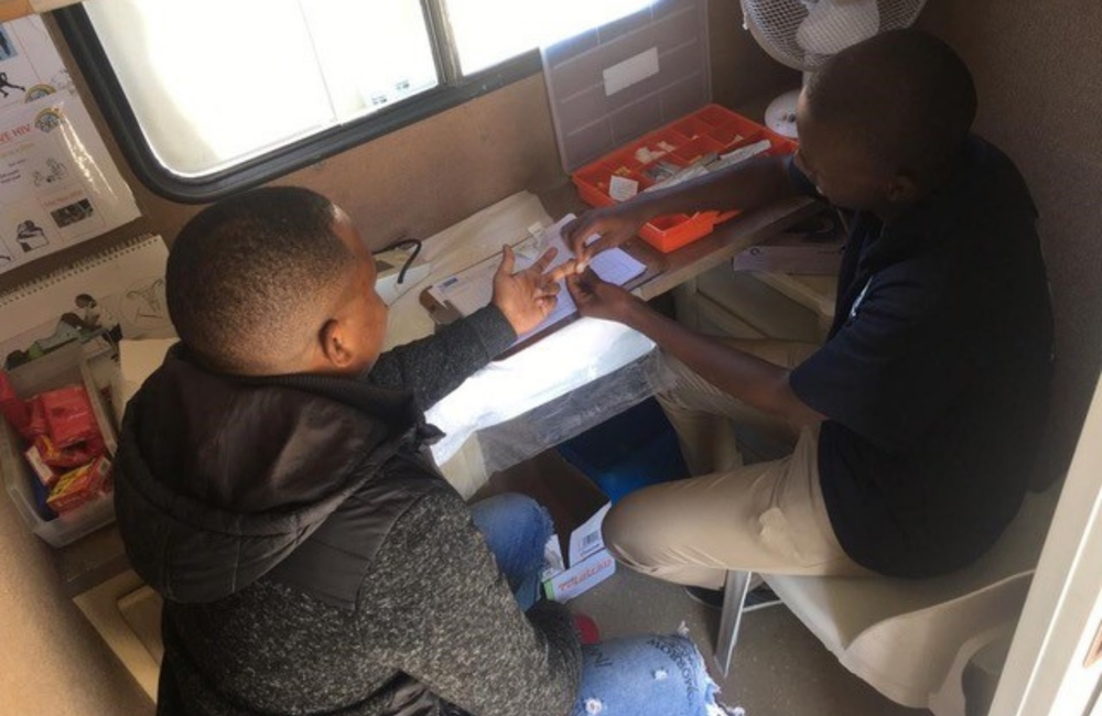HIV testing in the Tutu Tester mobile clinic.