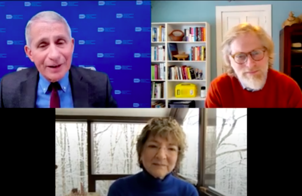 Anthony Fauci (top left) with Michell Warren and Catherine Hankins