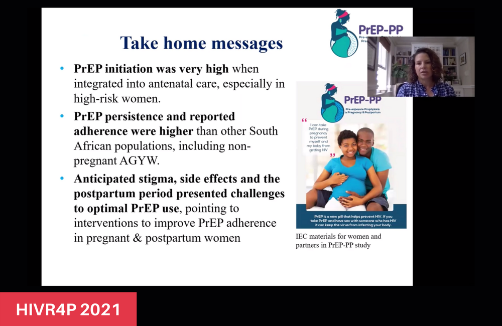 Dr Dvora Joseph Davey presenting to HIVR4P 2021.