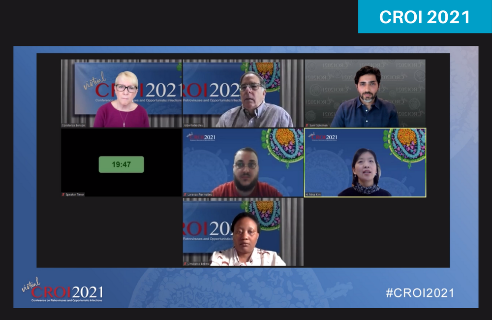 Dr H. Nina Kim (centre right) presenting to CROI 2021.