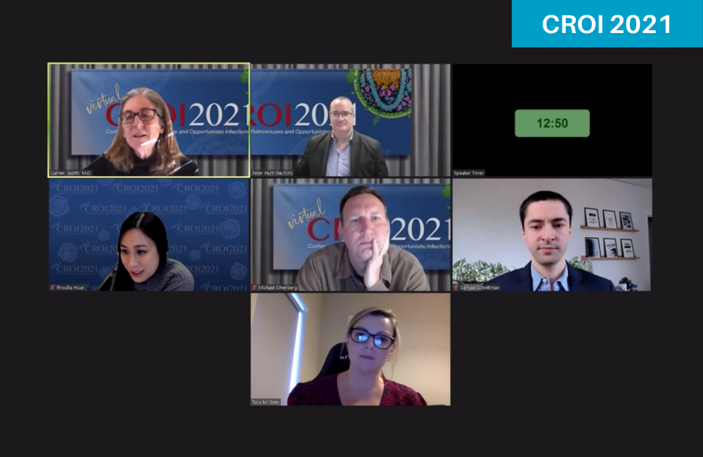 Dr Tara McGinty (centre, bottom) at CROI 2021. Dr Tara McGinty (centre, bottom) at CROI 2021.