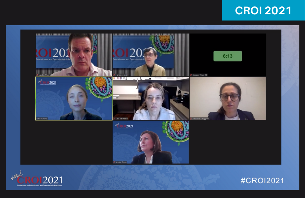 Dr Anna Turkova (left) presenting to CROI 2021. Dr Anna Turkova (left) presenting to CROI 2021.