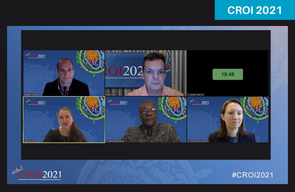 Dr Catherine Koss (bottom left) presenting to CROI 2021. Dr Catherine Koss (bottom left) presenting to CROI 2021.