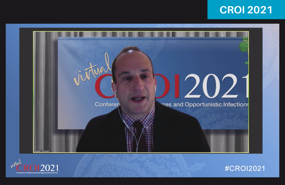 Professor Raphael Landovitz presenting findings on injectable PrEP to CROI 2021.